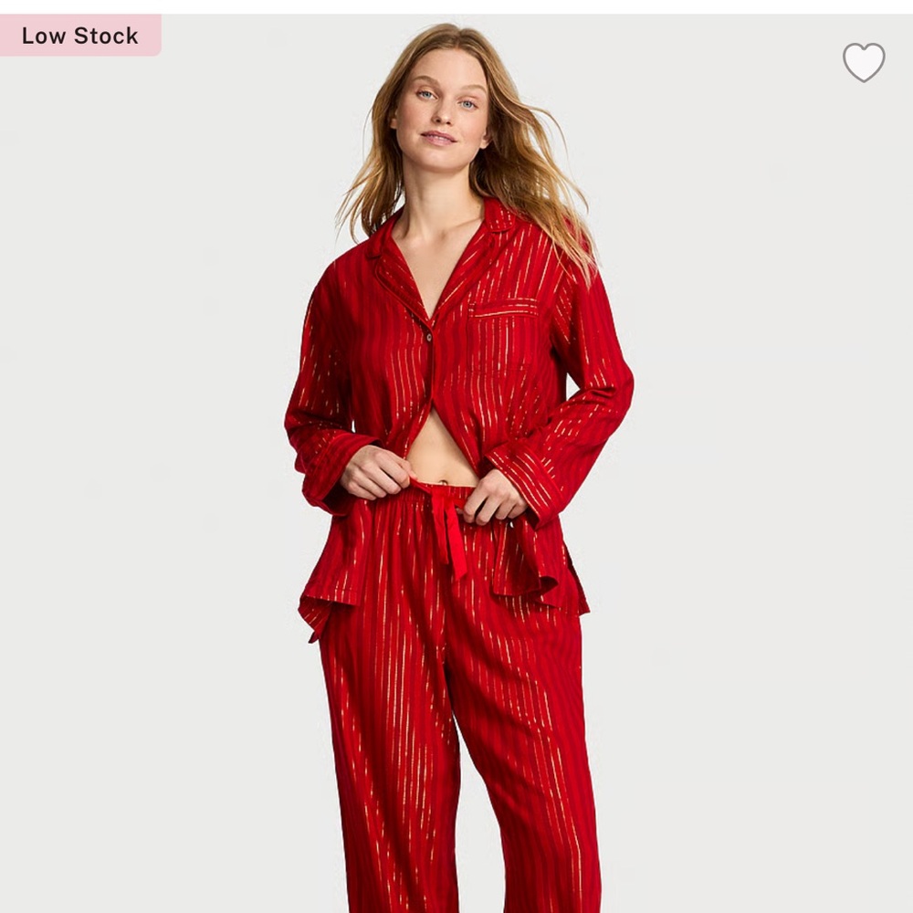 Victoria's Secret Red Pinstripe Pajama Set
